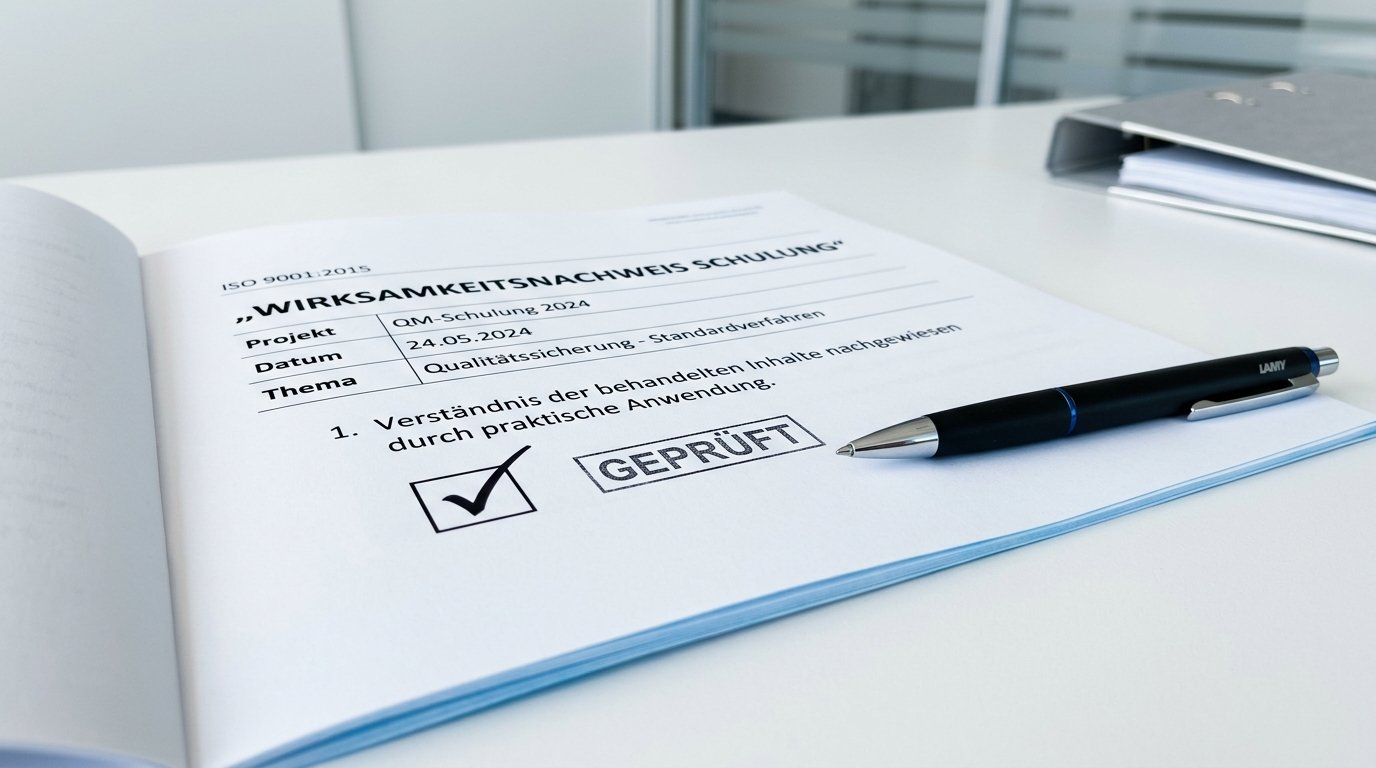 ISO 9001 Nachweis: Dokumentation der Schulungswirksamkeit im QM