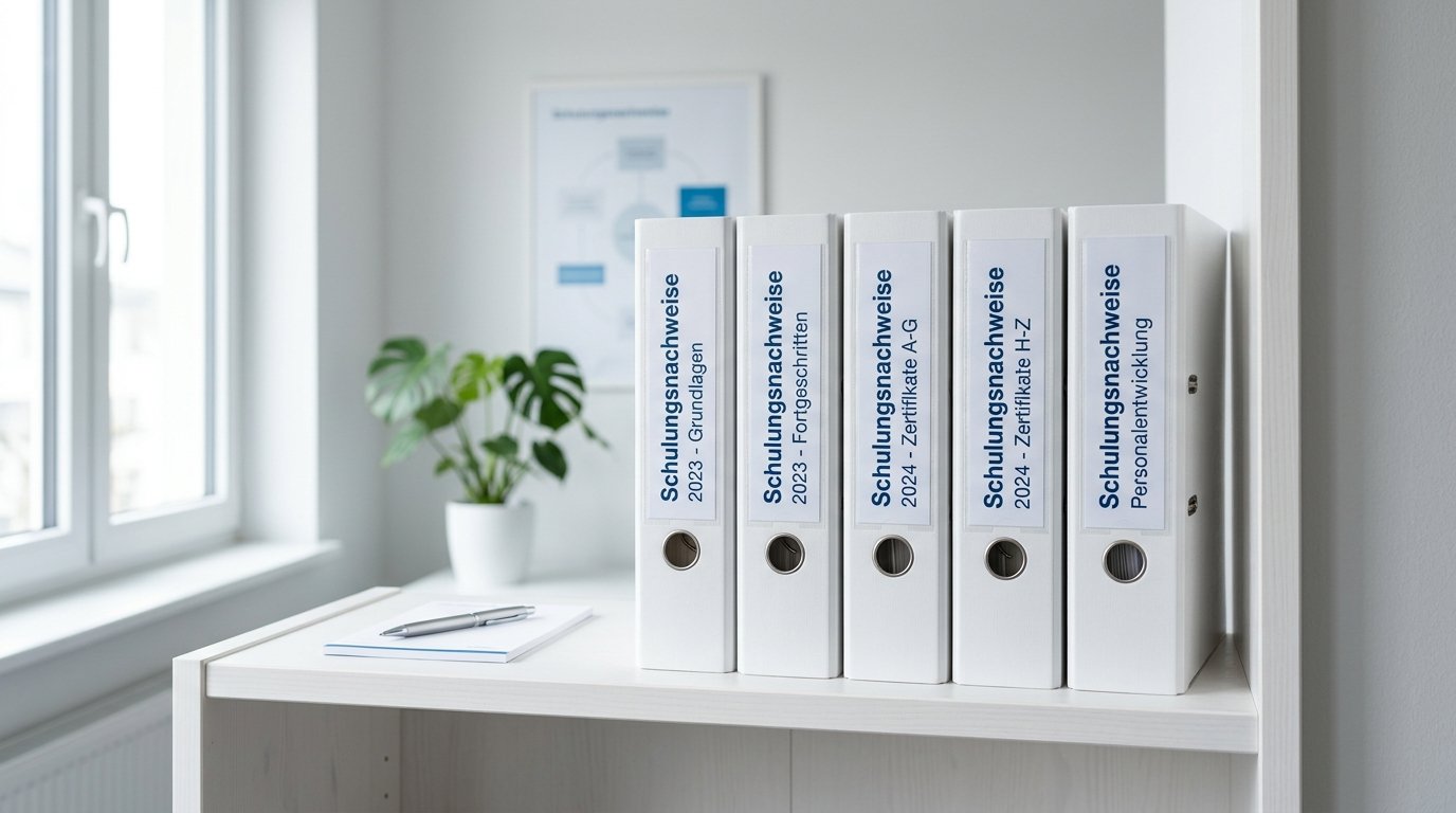 Schulungsmanagement im QM: Ordnersystem mit Qualifikationsnachweisen